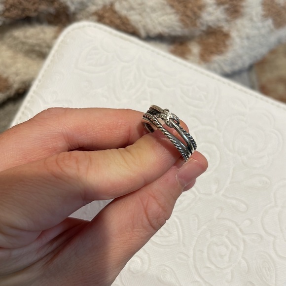 David Yurman X Crossover Ring with Diamonds - Picture 3 of 3